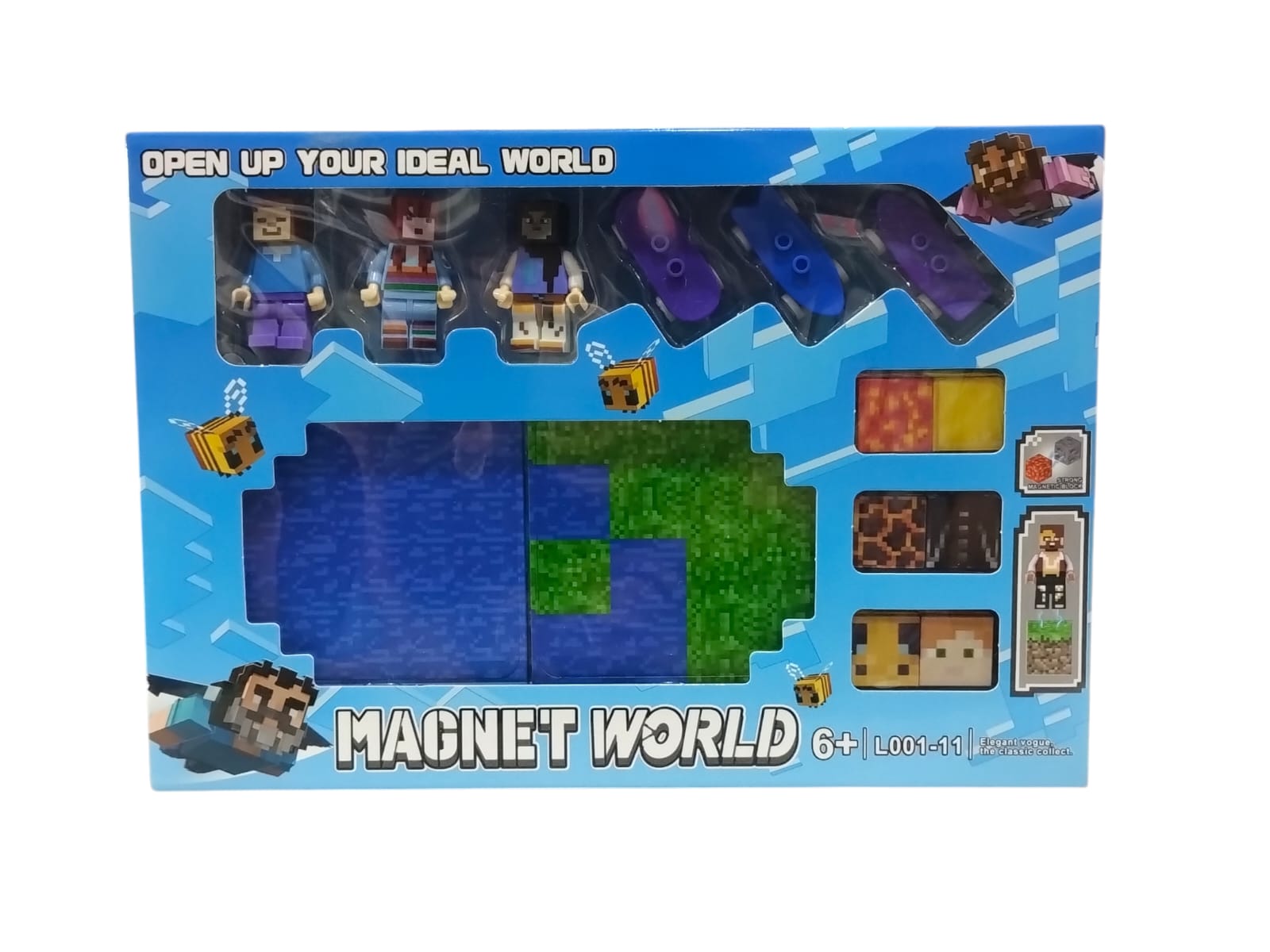 Bloques inmantados de minecrafts con muÑecos