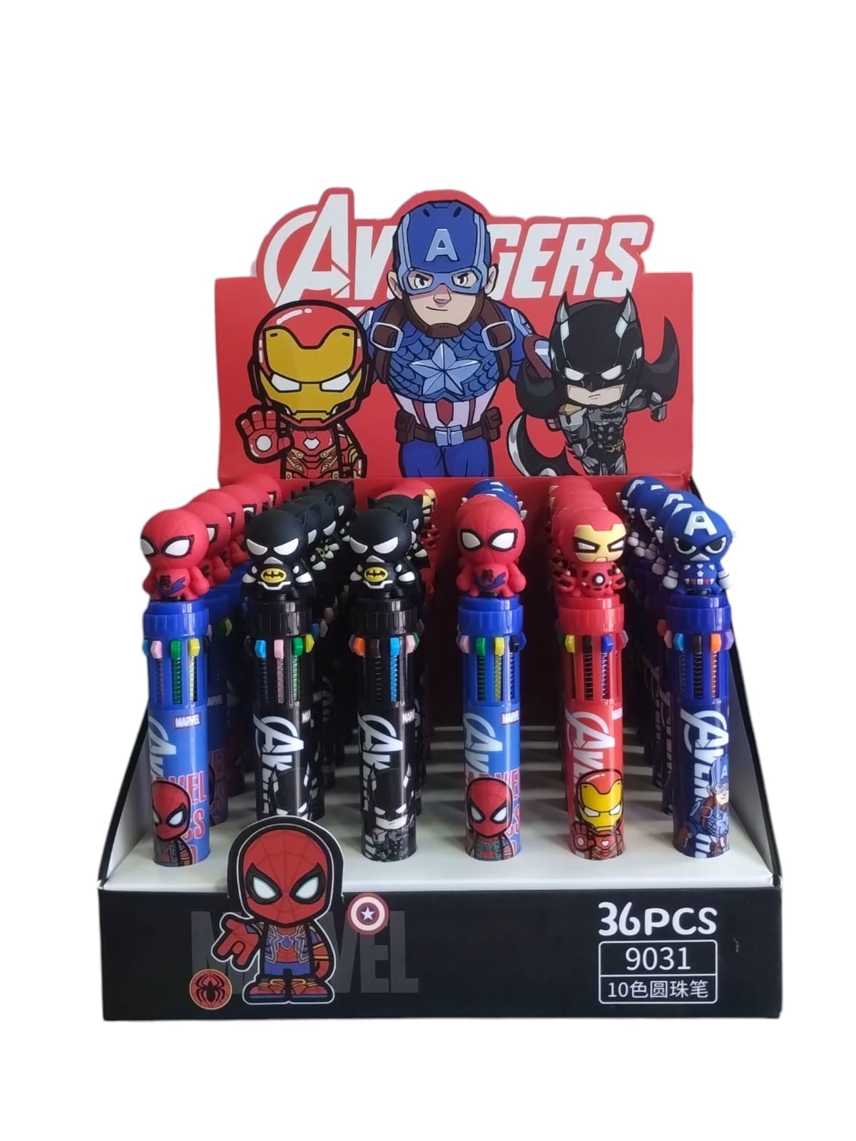 Boligrafo retractil 10 colores avengers