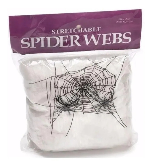 Tela de araÑa blanca chica con araÑas 