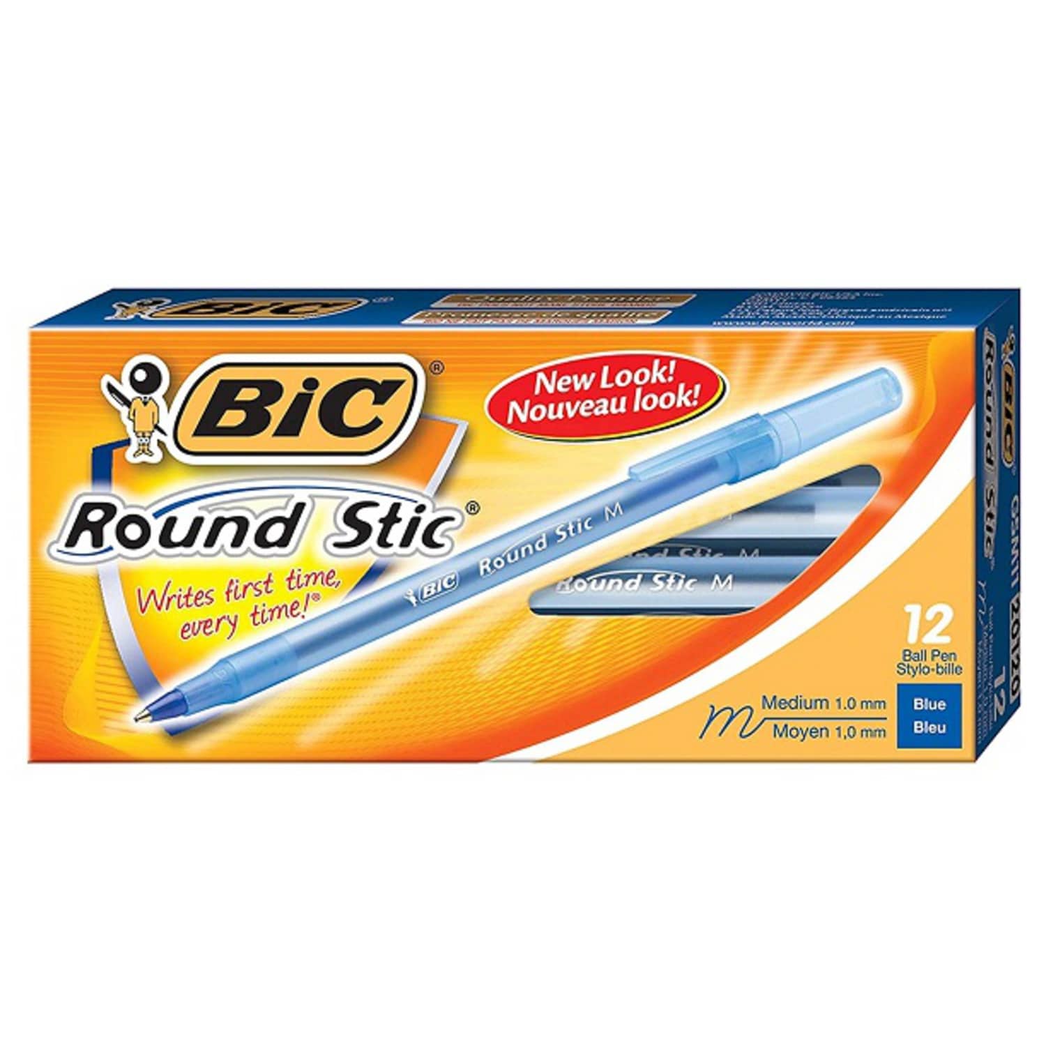Lapicera bic azul round stic m x 12 