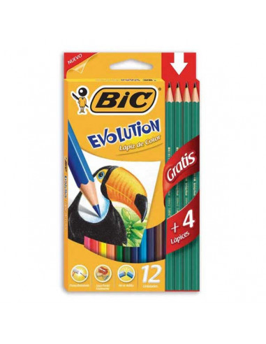 Lapices bic evolution x16 colores