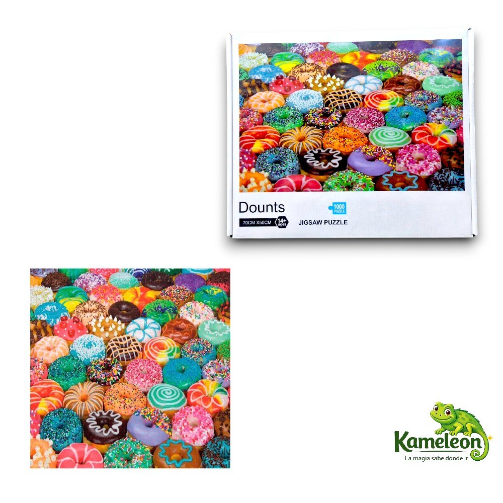 PUZZLE ROMPE CABEZA MIL PIEZAS DE DONUTS
