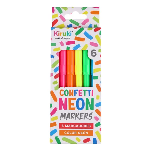 Marcadores kiruki x 6 fluo neon