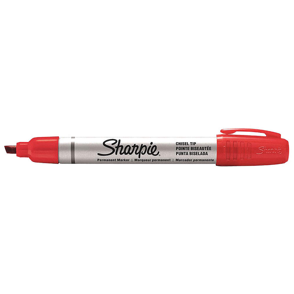 Marcador permanente sharpie pta chata rojo