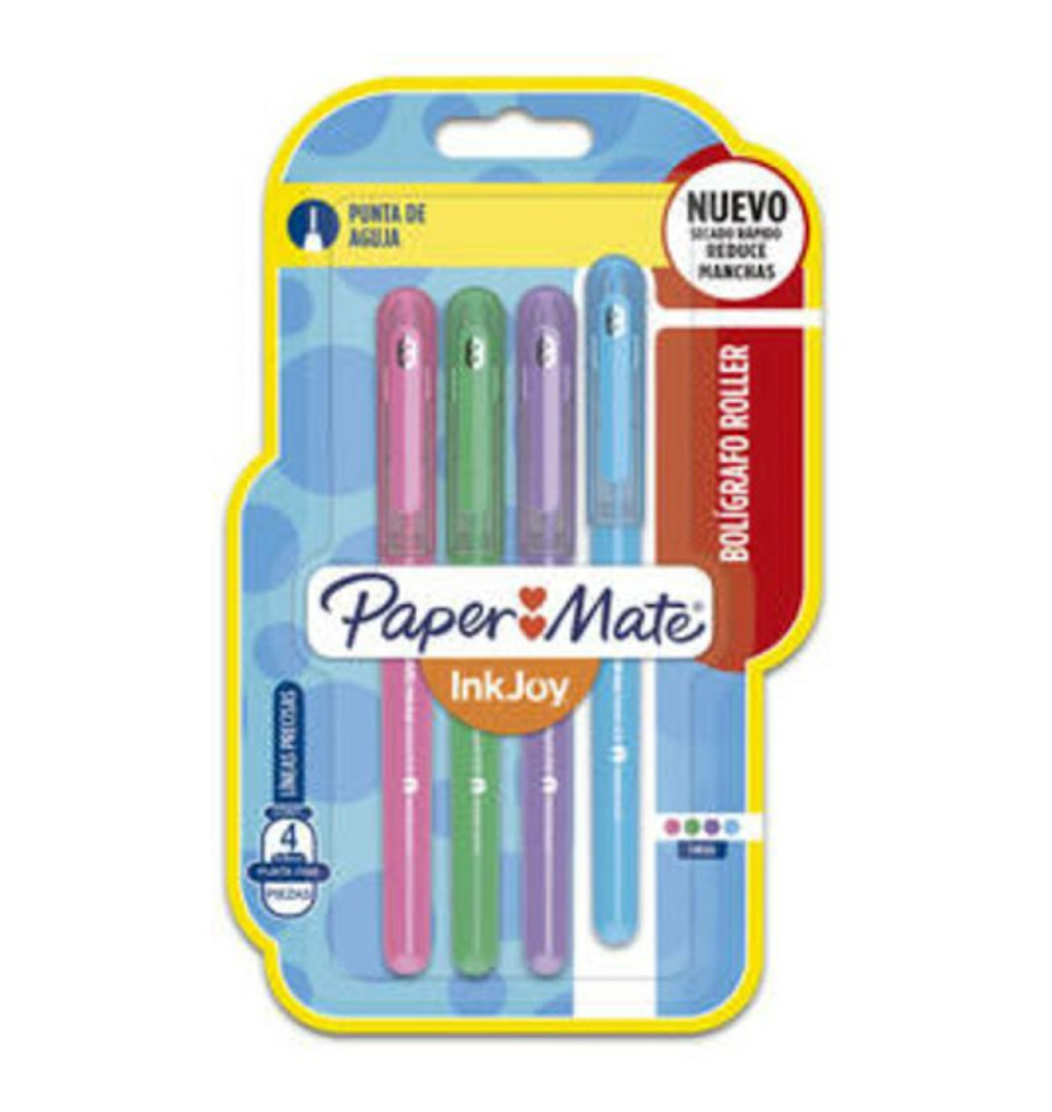 Roller  paper mate inkjoy punta aguja x4 colores fashion