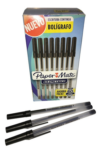 Lapicera paper mate negro kilometrico x1