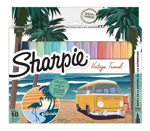 Marcadores sharpie set vintage travel x 18 