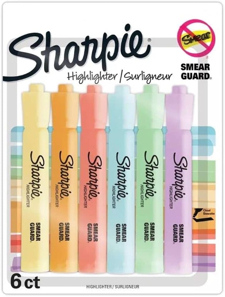 Resaltadores sharpie redondo pastel x6