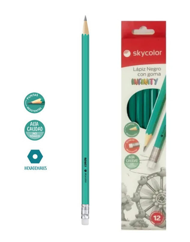 Lapices skycolor x12 hb 