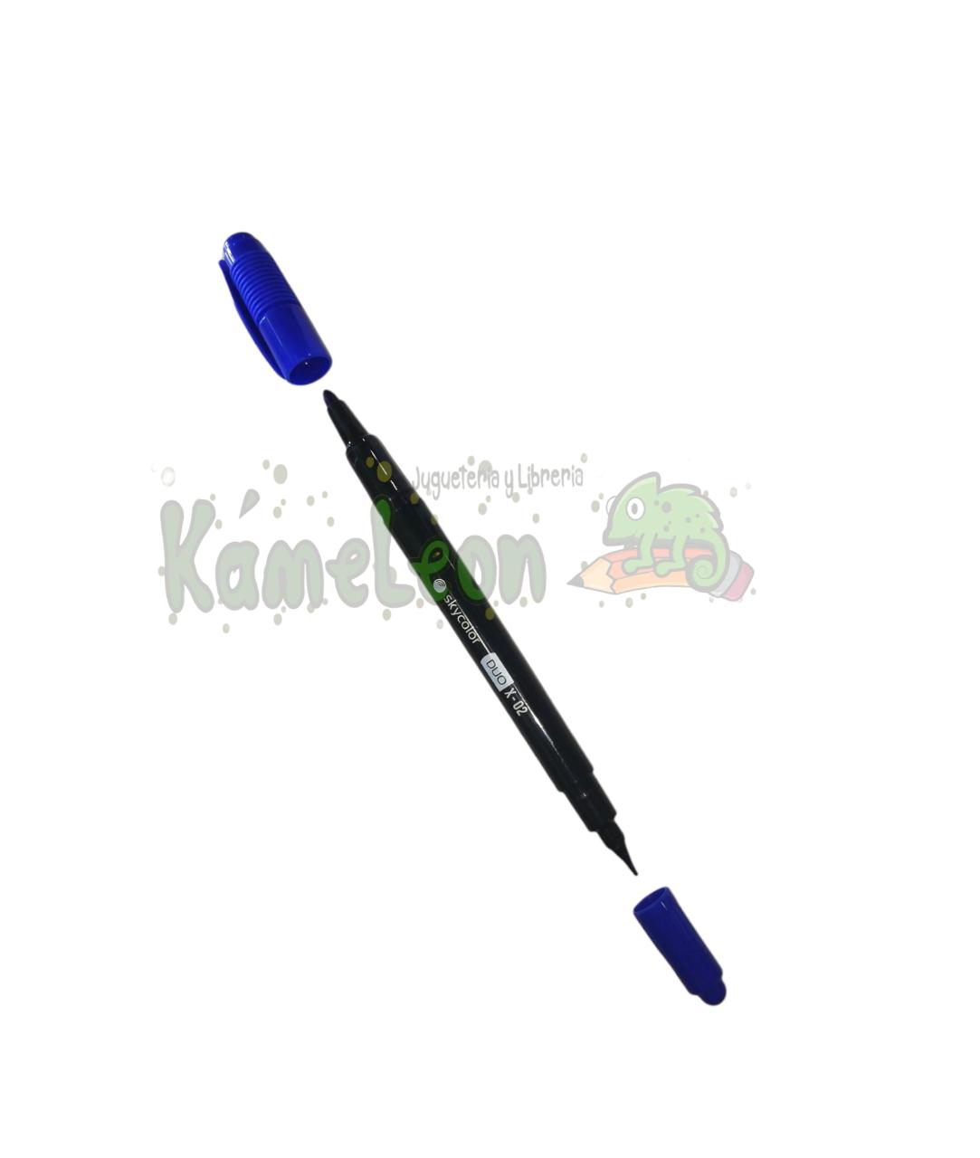 Marcador permanente skycolor azul x-02 doble punta