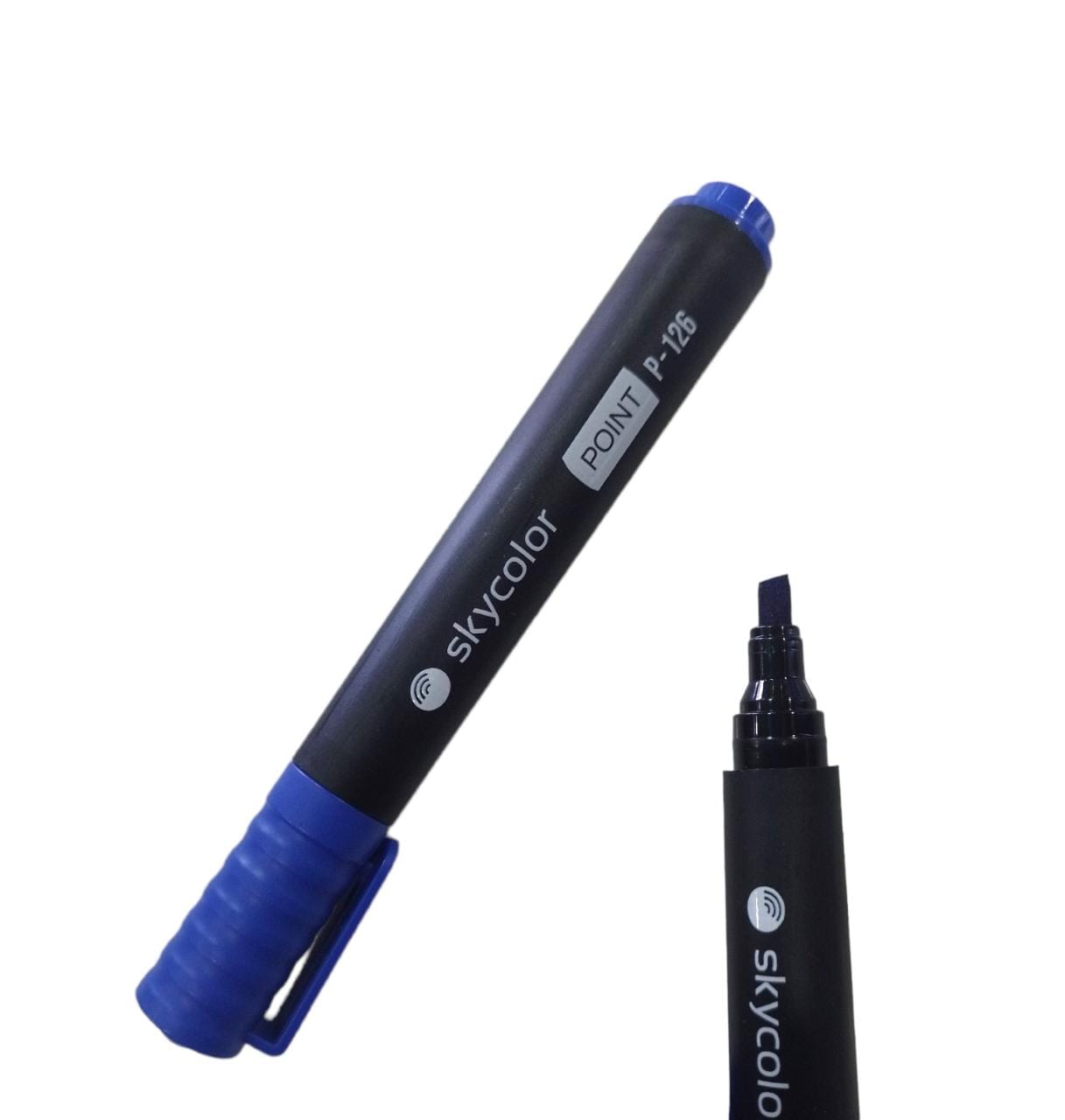 Marcador permanente sky punta biselada p-126 azul