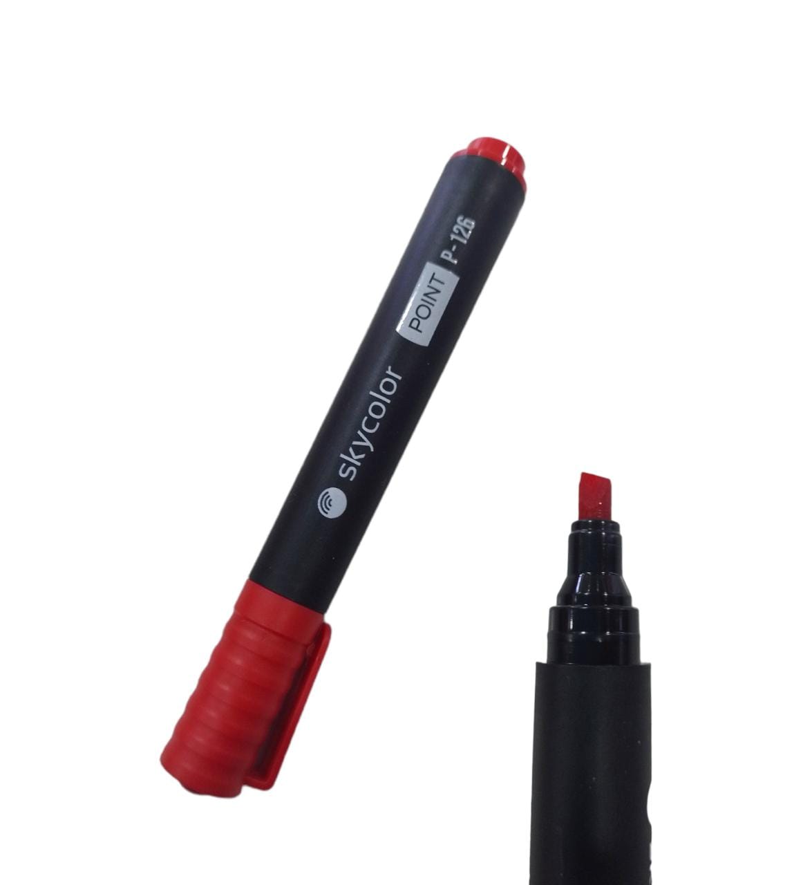 Marcador permanente sky punta biselada p-126 rojo