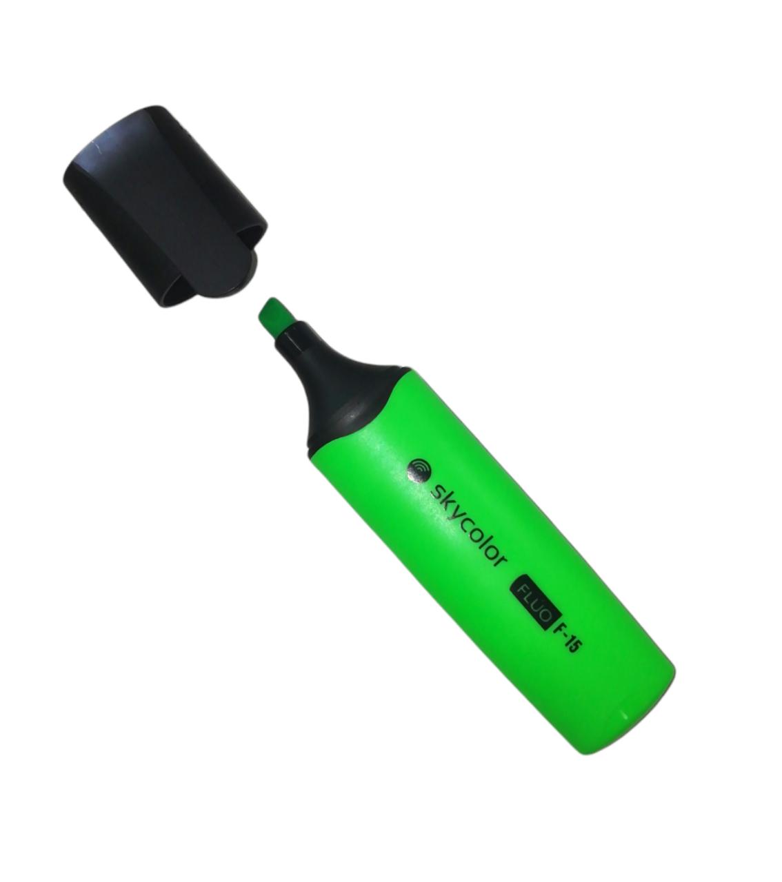 Resaltador skycolor chato f-15 fluo verde