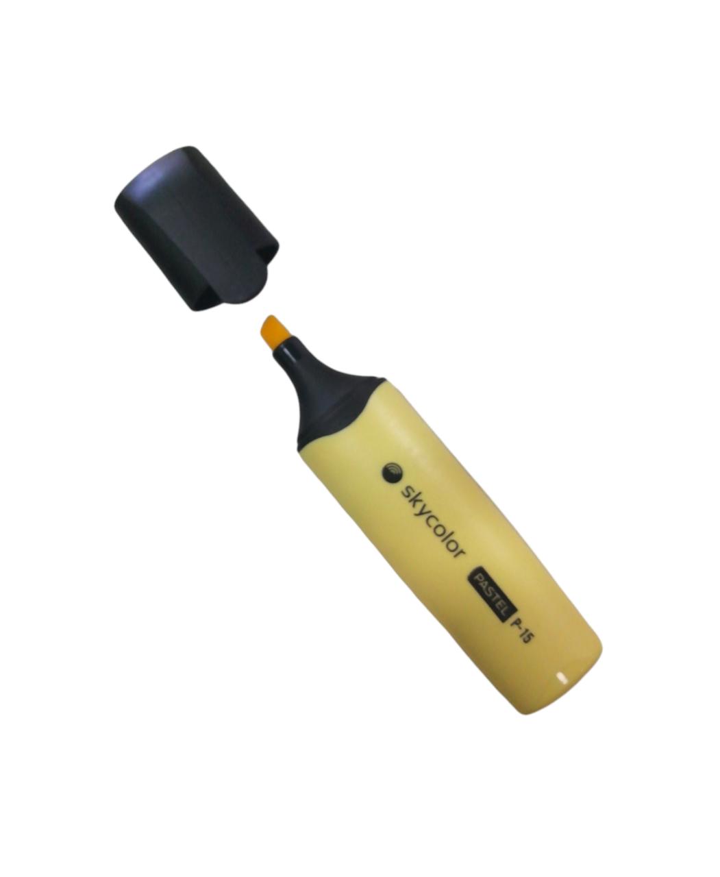 Resaltador skycolor chato p-15 pastel amarillo  