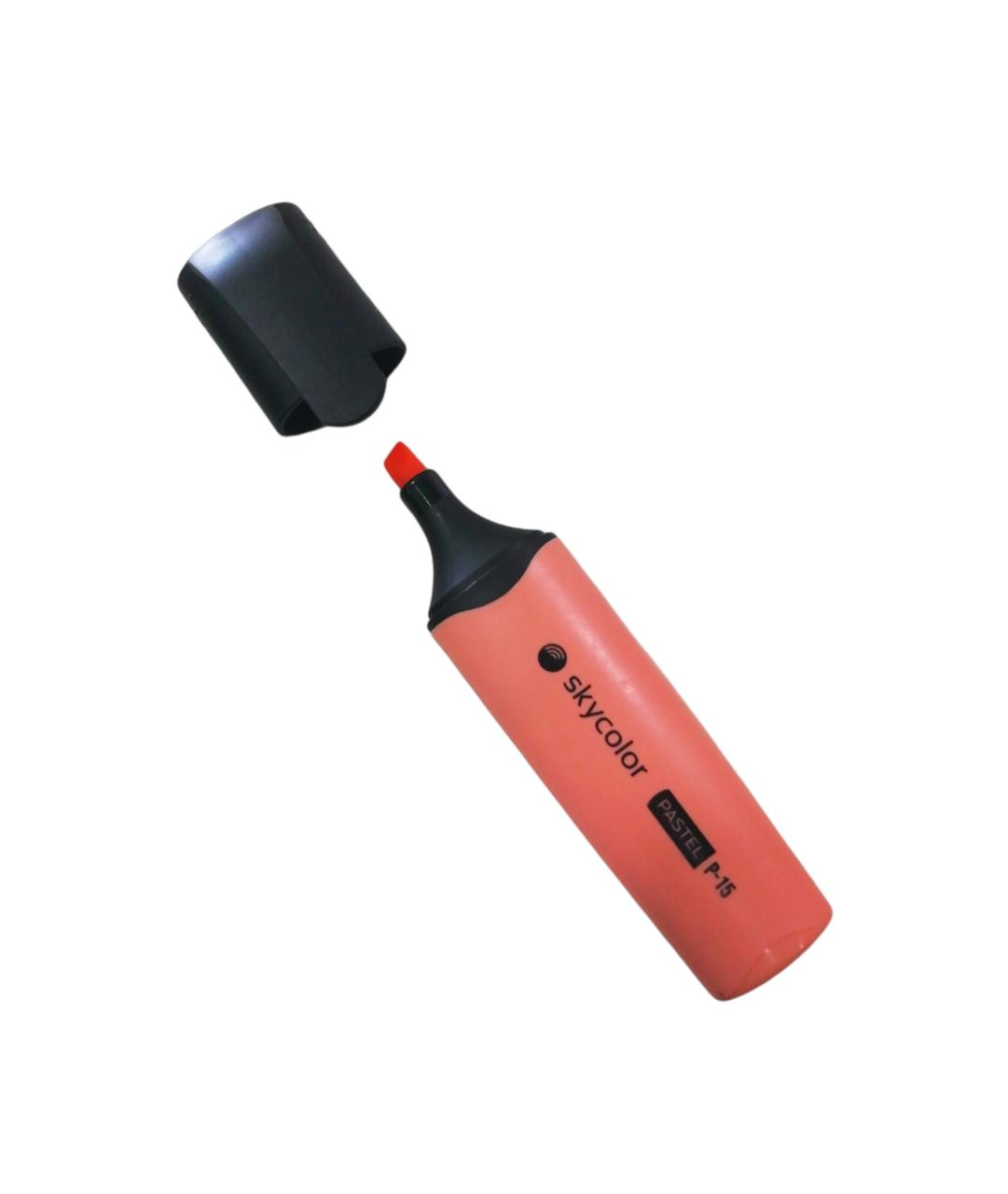 Resaltador skycolor chato p-15 pastel naranja
