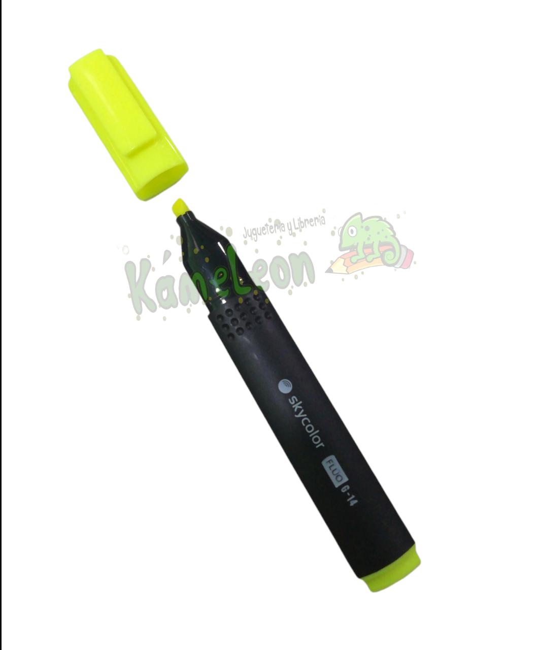 Resaltador skycolor chato g-14 fluo amarillo 