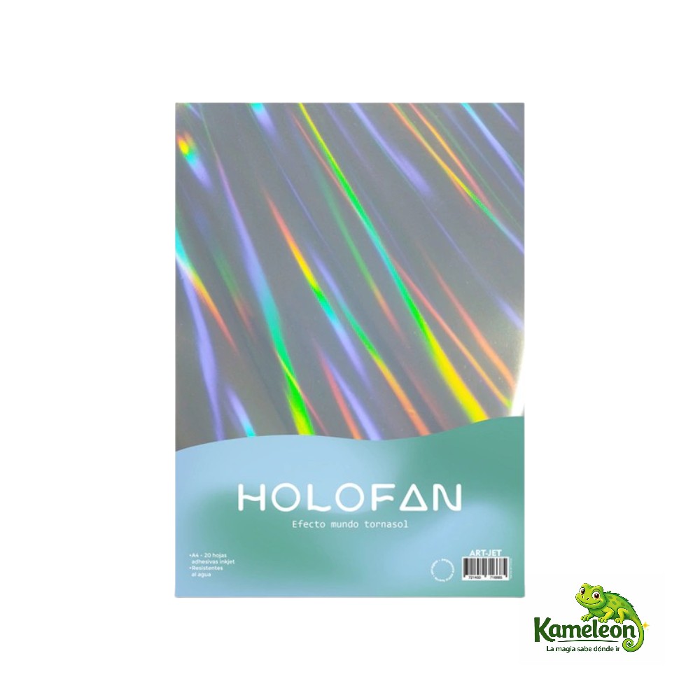 Papel holofan art-jet efec. mundo tornasol adhesivo