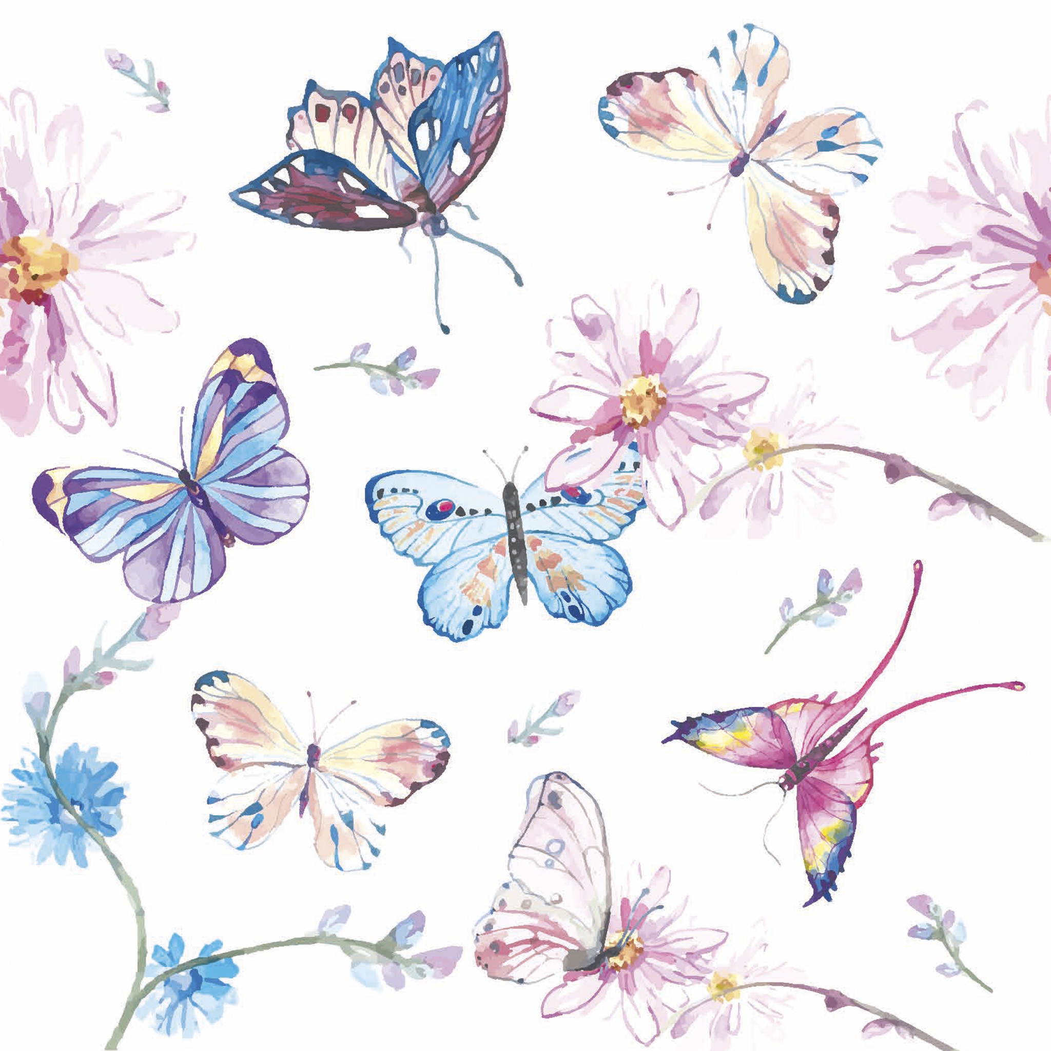 Servilletas decoupage butterflies