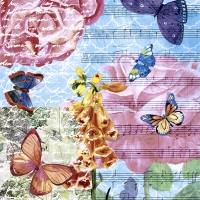 Servilletas decoupage musical garden