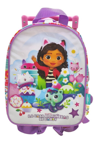 Mochila carrito wabro 12" la casa de muÑecas de gabby 