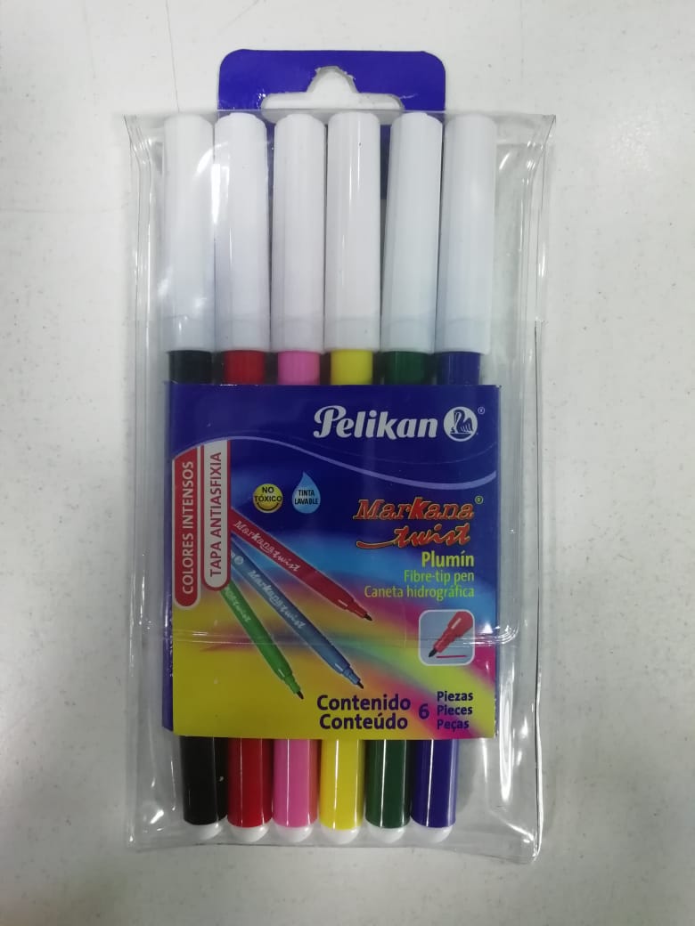 Marcador pelikan x6 colores 