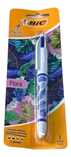 Boligrafo bic 4 colores flora