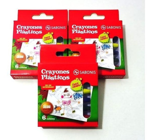 Crayones sabonis plasticos 6 colores