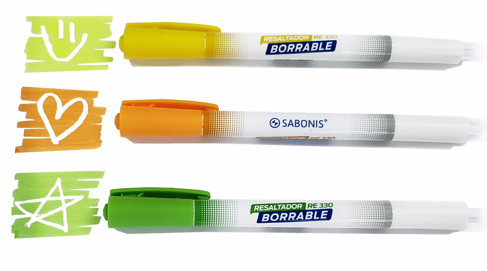 Resaltadores sabonis borrables  x3 re330