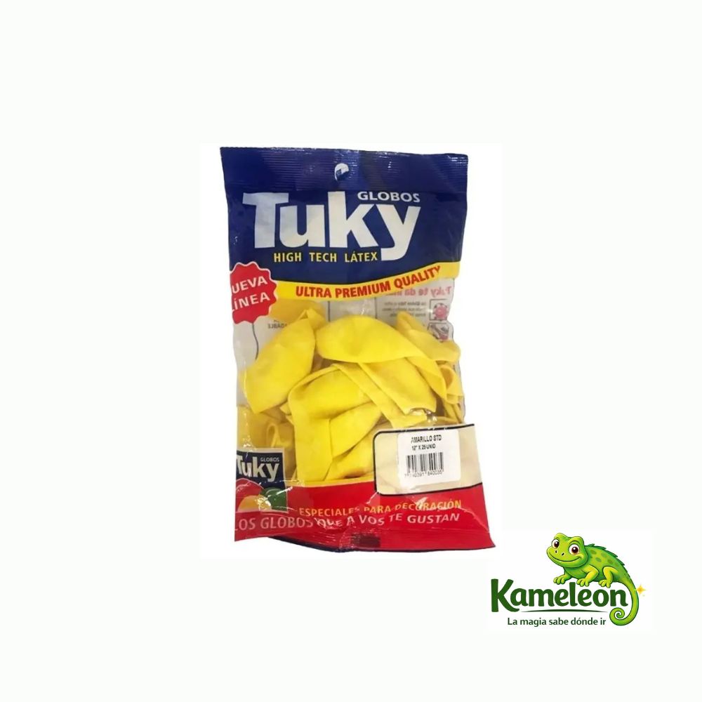 Globo tuky 12" x 25 amarillo