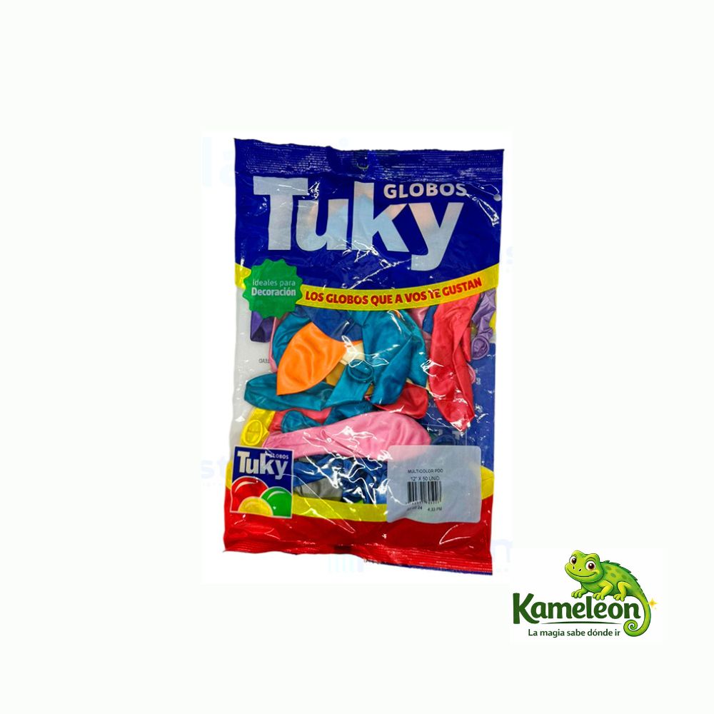 Globo tuky 12" x 25 multicolor perlado