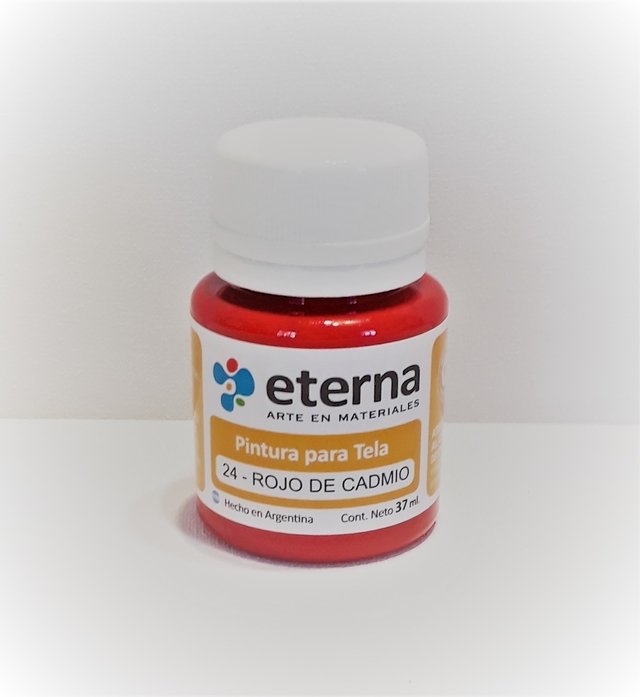 Pintura para tela rojo cadmio n.24 x 37ml.
