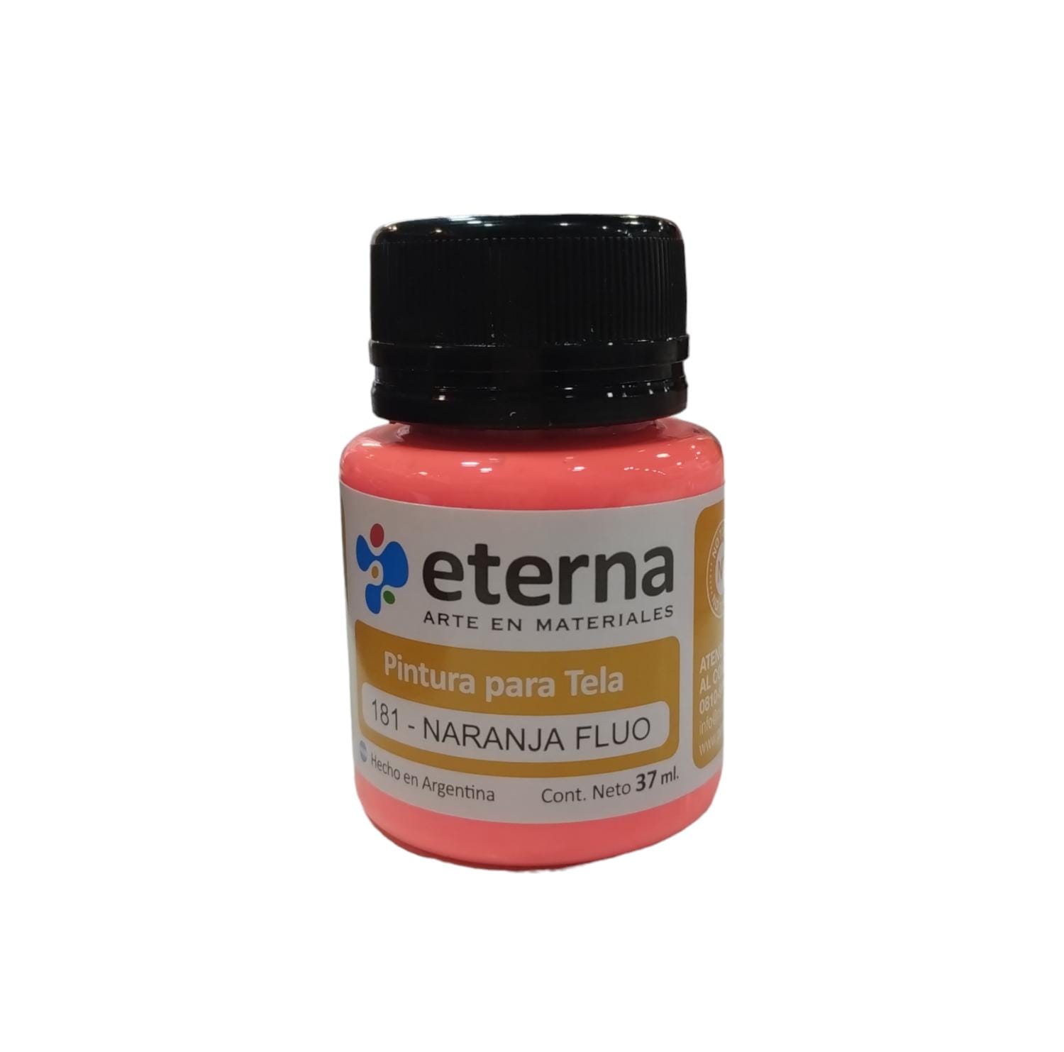 Pintura para tela naranja fluo x.181 x 37ml