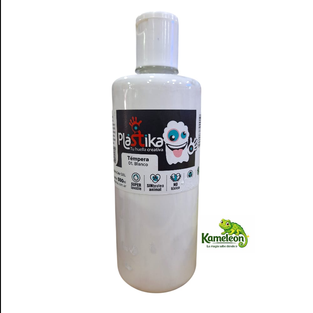 Tempera plastika 550ml 01. blanco
