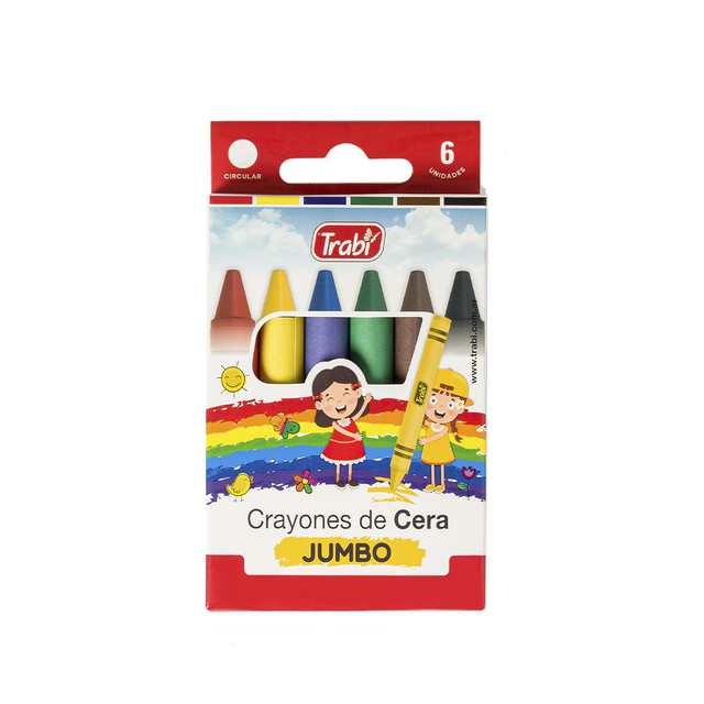 Crayones trabi jumbo  x 6 colores