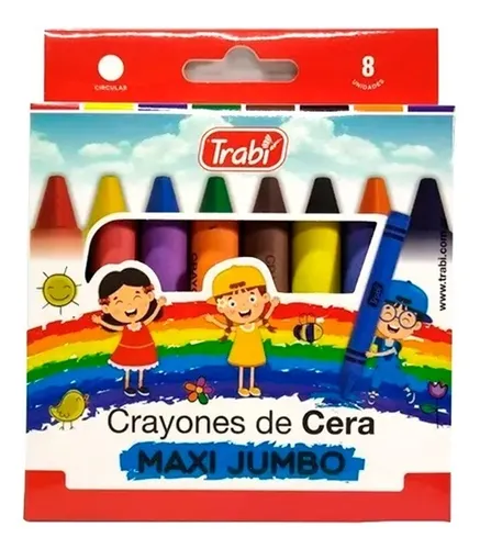 Crayones trabi maxi jumbo x8 colores