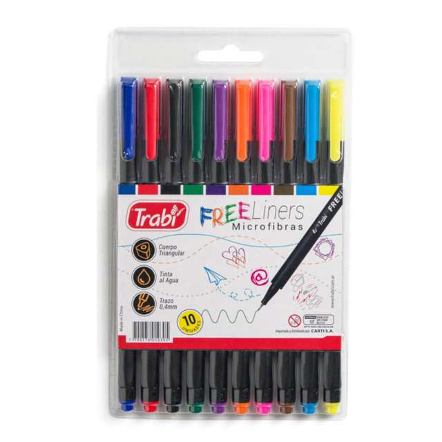 Marcador trabi microfibra freeliners x 10