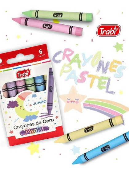 Crayones trabi  jumbo pastel x 6