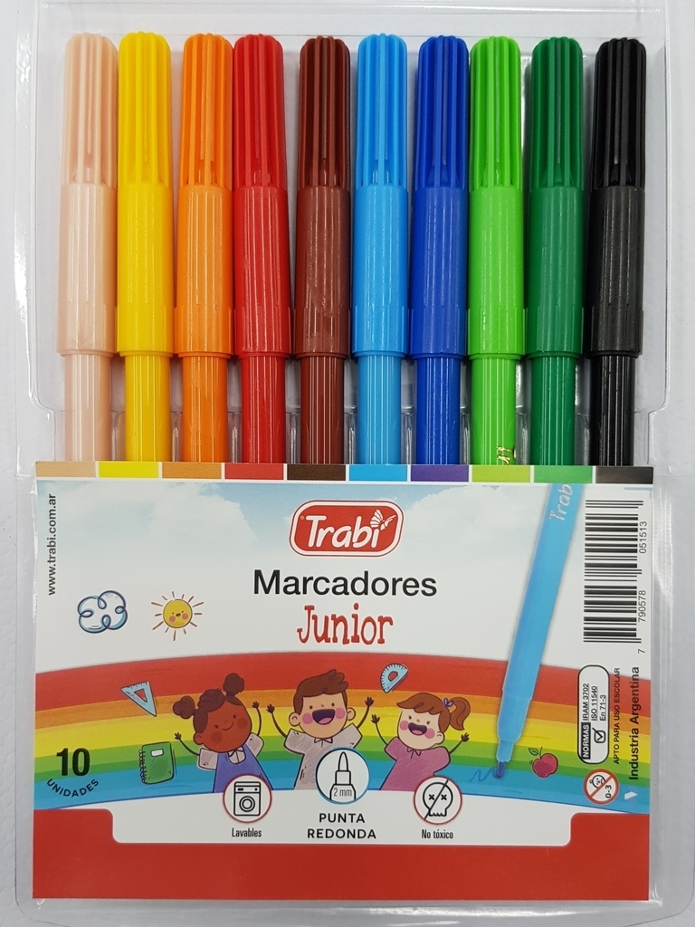 Marcadores trabi "junior" x 10 