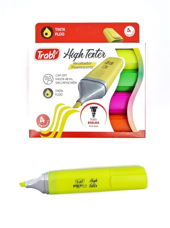Resaltador fluorescente x 4 un.