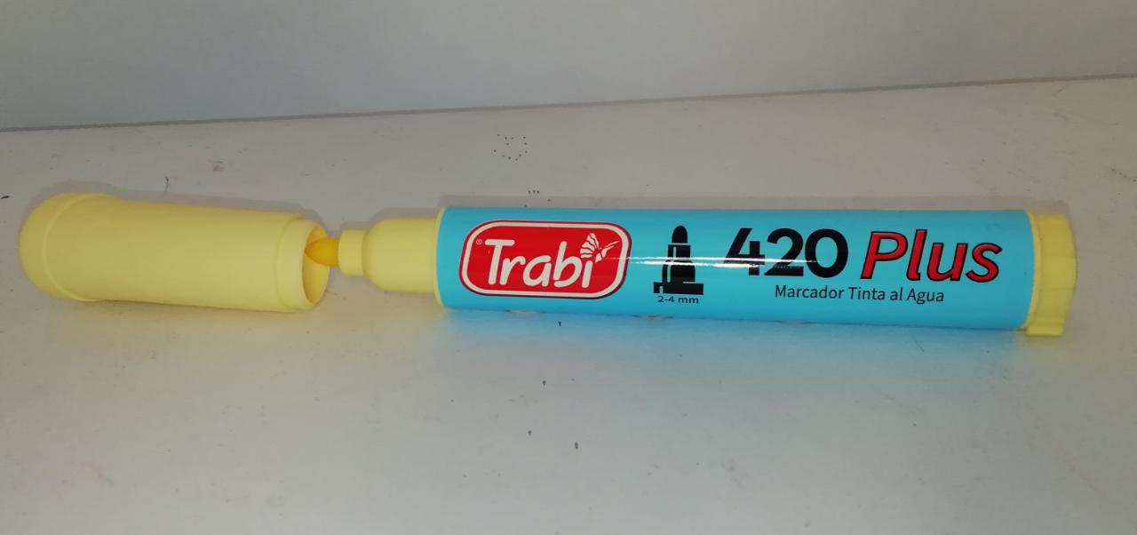 Marcador al agua trabi amarillo pastel 420 punta redonda 