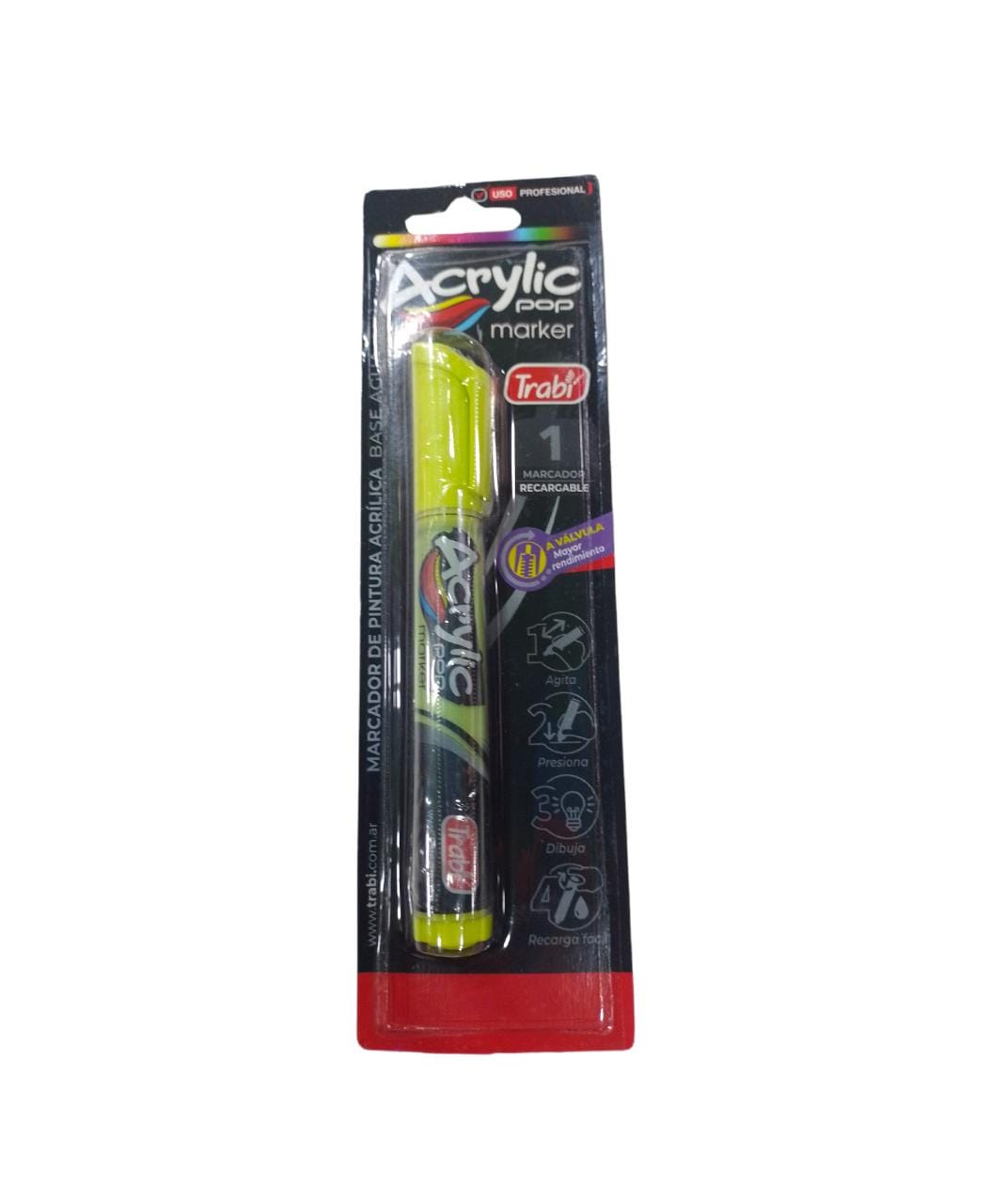 Marcador trabi "acrylic pop verde lima"  2-4mm