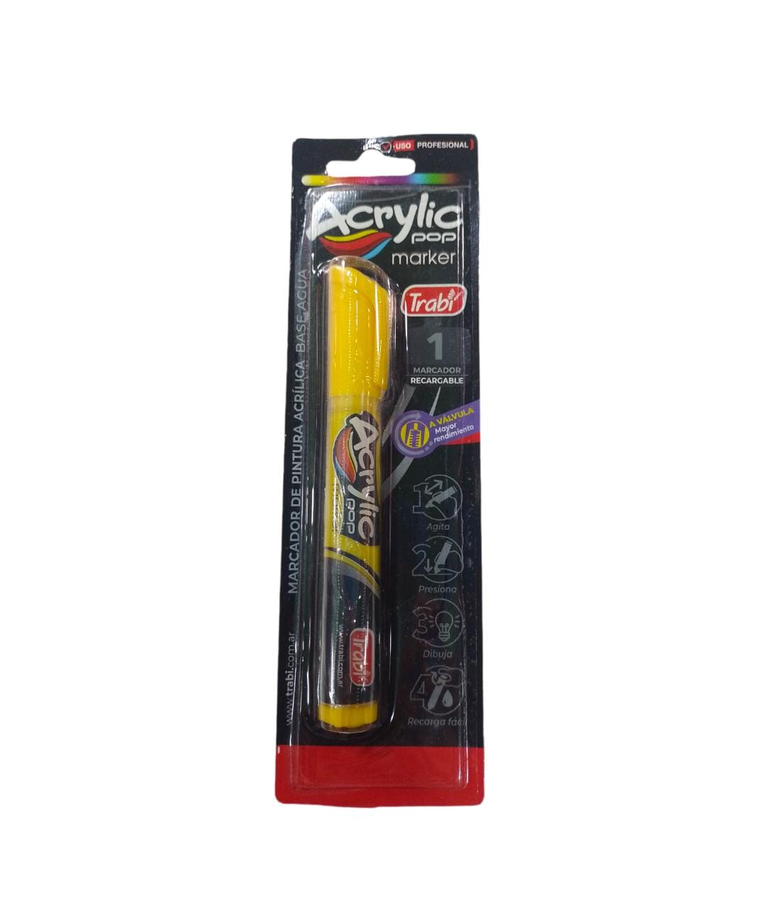 Marcador trabi "acrylic pop amarillo"   2-4 mm