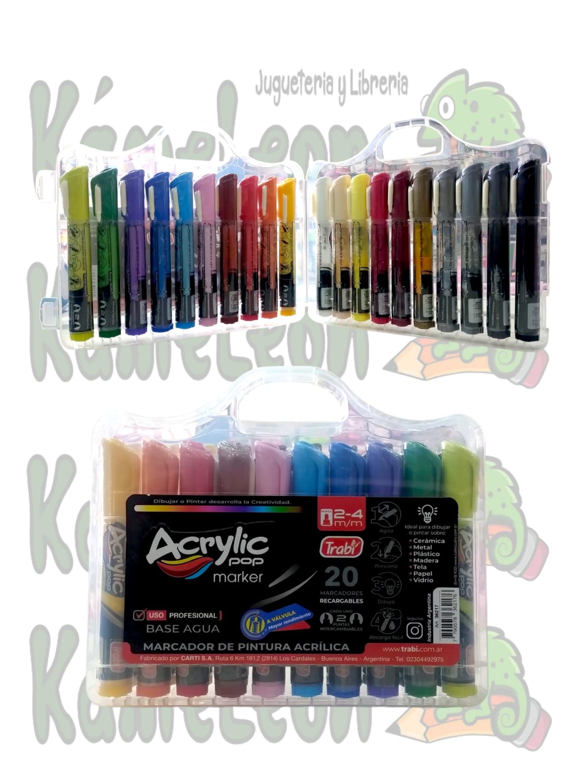 Marcador acrilico trabi acrylic pop en valija