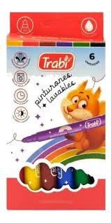 Marcadores trabi lavables x6u 
