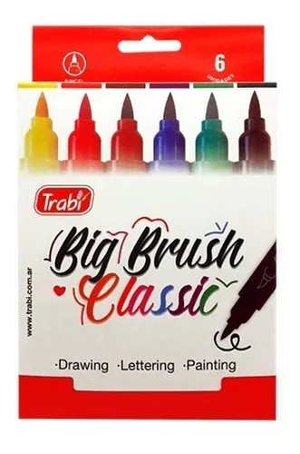 Marcadores trabi "big brush classic x 6"