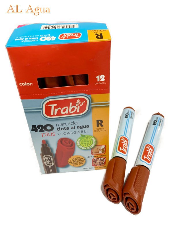 Marcador trabi 420 plus tinta al agua trazo 4-6mm marron