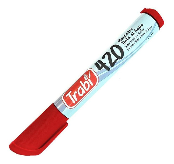 Marcador trabi al agua 420 rojo punta redonda 