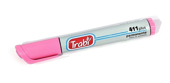Marcador trabi permanente rosa 411