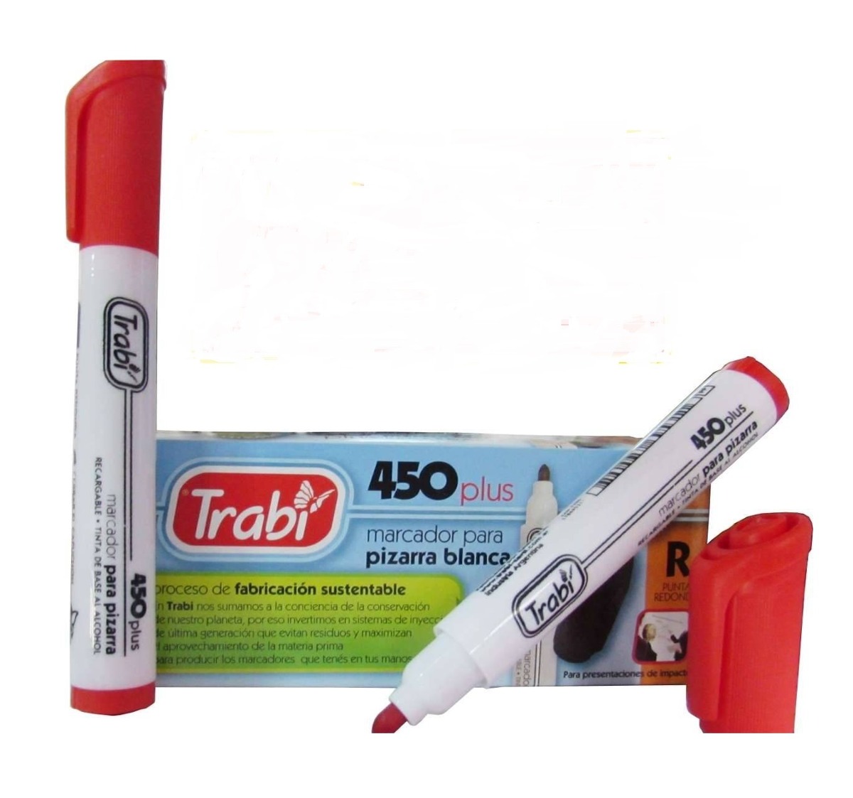 Marcador trabi para pizarra 450 rojo