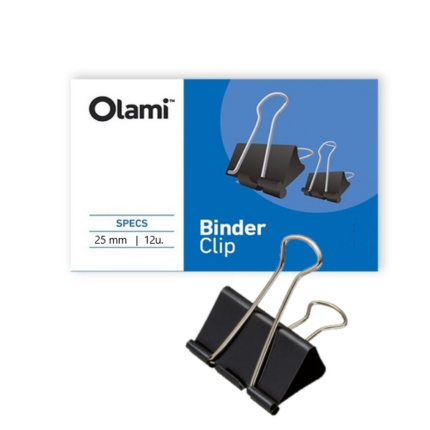 Binder clips olami 25 mm negro n 2  